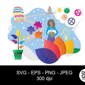 Crecimiento personal svg / autocrecimiento svg / desarrollo personal svg / viaje de autodescubrimiento / viaje de bienestar
