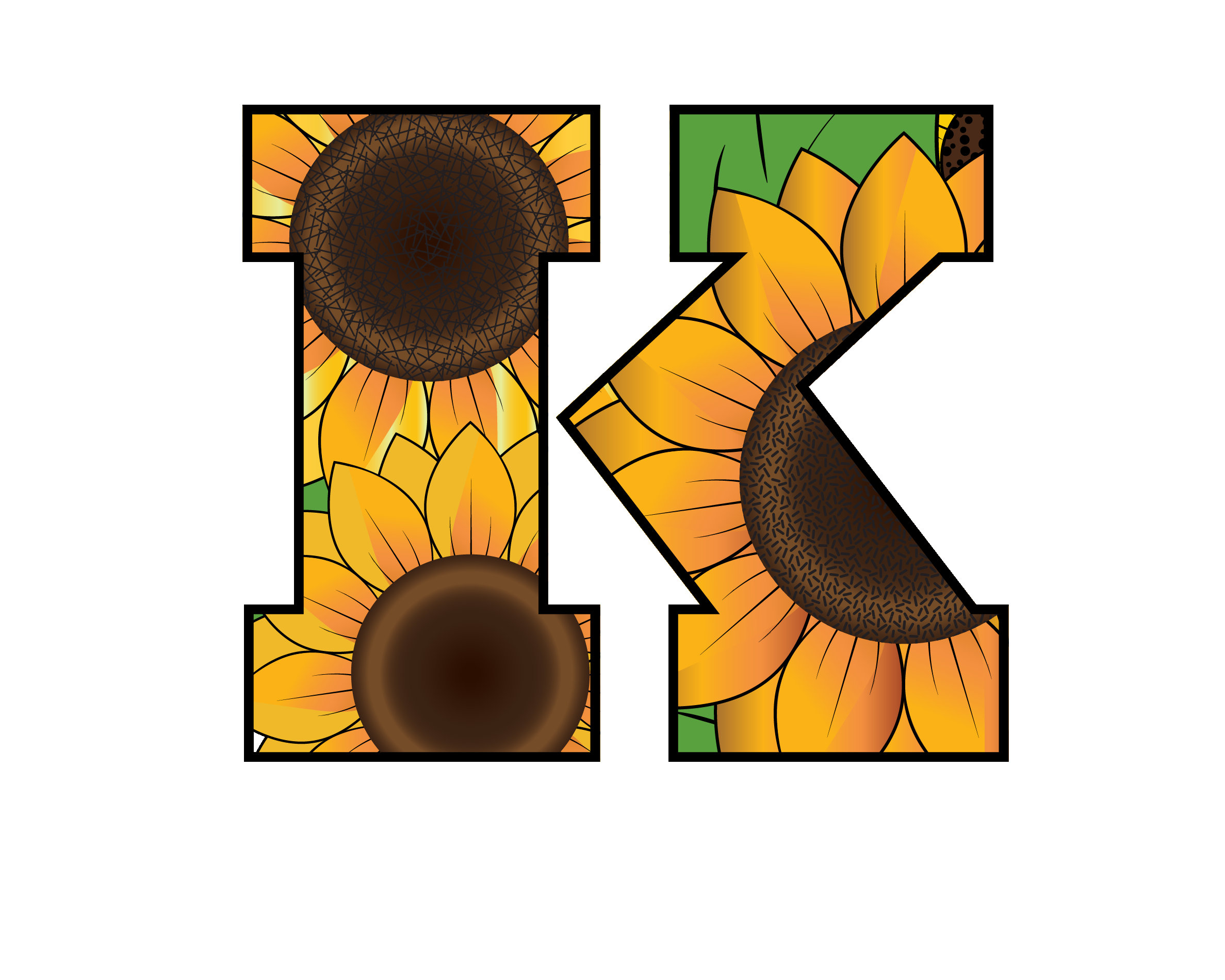 Sunflower Letters Svg / Sunflower Alphabet Svg / Sunflower Monogram Svg
