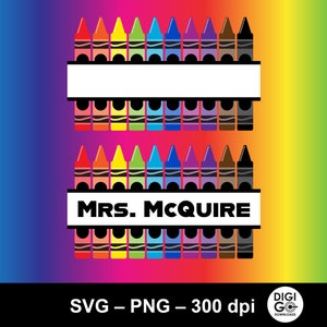 Crayon monogram svg / teacher monogram svg / crayon split monogram svg / crayons svg / teacher crayon svg / crayon shirt svg / school svg