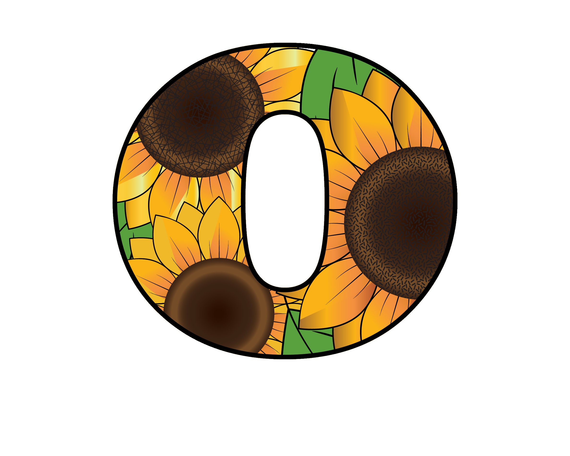 Sunflower Letters Svg / Sunflower Alphabet Svg / Sunflower Monogram Svg