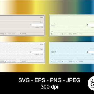 Scheck svg / Blankoscheck svg / Scheck Konto svg / Business Blankoschecks / Konto / Bankscheck svg