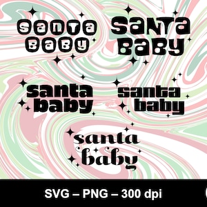 Santa baby svg / santa baby retro / santa baby png / retro christmas svg / retro santa baby svg / santa baby printable / Christmas shirt svg