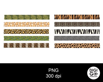 Tier druck washi tape / digital animal print washi tape / leopard washi tape / zebra washi tape