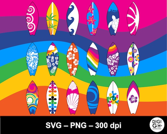 Surfboard Svg / Surfboard Bundle / Surfing Svg / Summer / Tropical