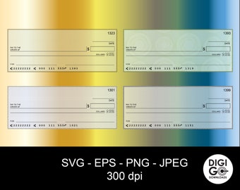 Check template svg / blank check svg / check account svg / bank account svg / bank check svg