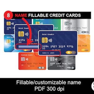 Modello di carta di credito / carta di credito in formato SVG / carta di credito compilabile / PDF carta di credito / nome compilabile della carta di credito / carta di debito in formato SVG