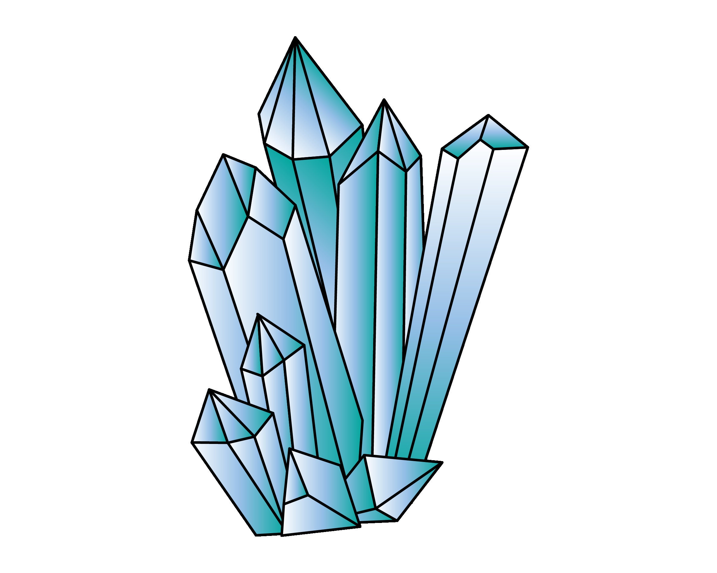 Crystal Cluster Svg / Crystal Svg / Crystal Clipart / Gemstone Svg ...