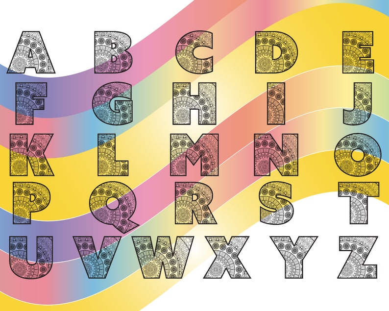 Mandala Alphabet Svg / Mandala Letters Svg Cut Files / Mandalas Svg