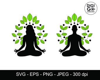 Yoga tree svg / spiritual svg / meditation svg / yoga clipart / meditation images / woman man yoga