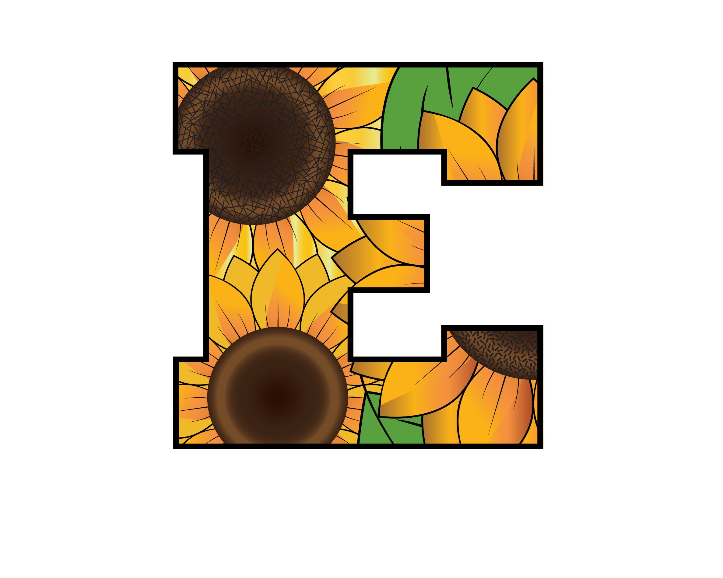 Sunflower Letters Svg / Sunflower Alphabet Svg / Sunflower Monogram Svg