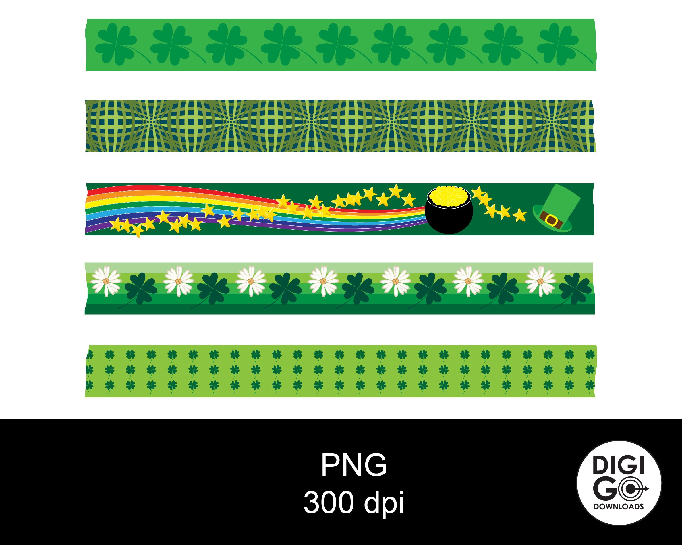20 Rotoli Nastro Washi Per San Patrizio - Tema Trifoglio Verde - Decorativo Per Album, Diari E Confezioni Regalo