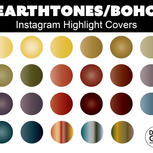 Instagram highlight covers / instagram story icons / neutral Instagram story icons / earth color Instagram icons / 23 earthtones boho color