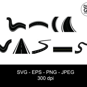 Road elements / road clipart / highway clipart / road svg / road design clipart / road png / road elements svg