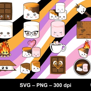 Marshmallow face svg / marshmallow svg / marshmallow png / cute marshmallow svg / smores svg / camping svg / smores face svg / smores png
