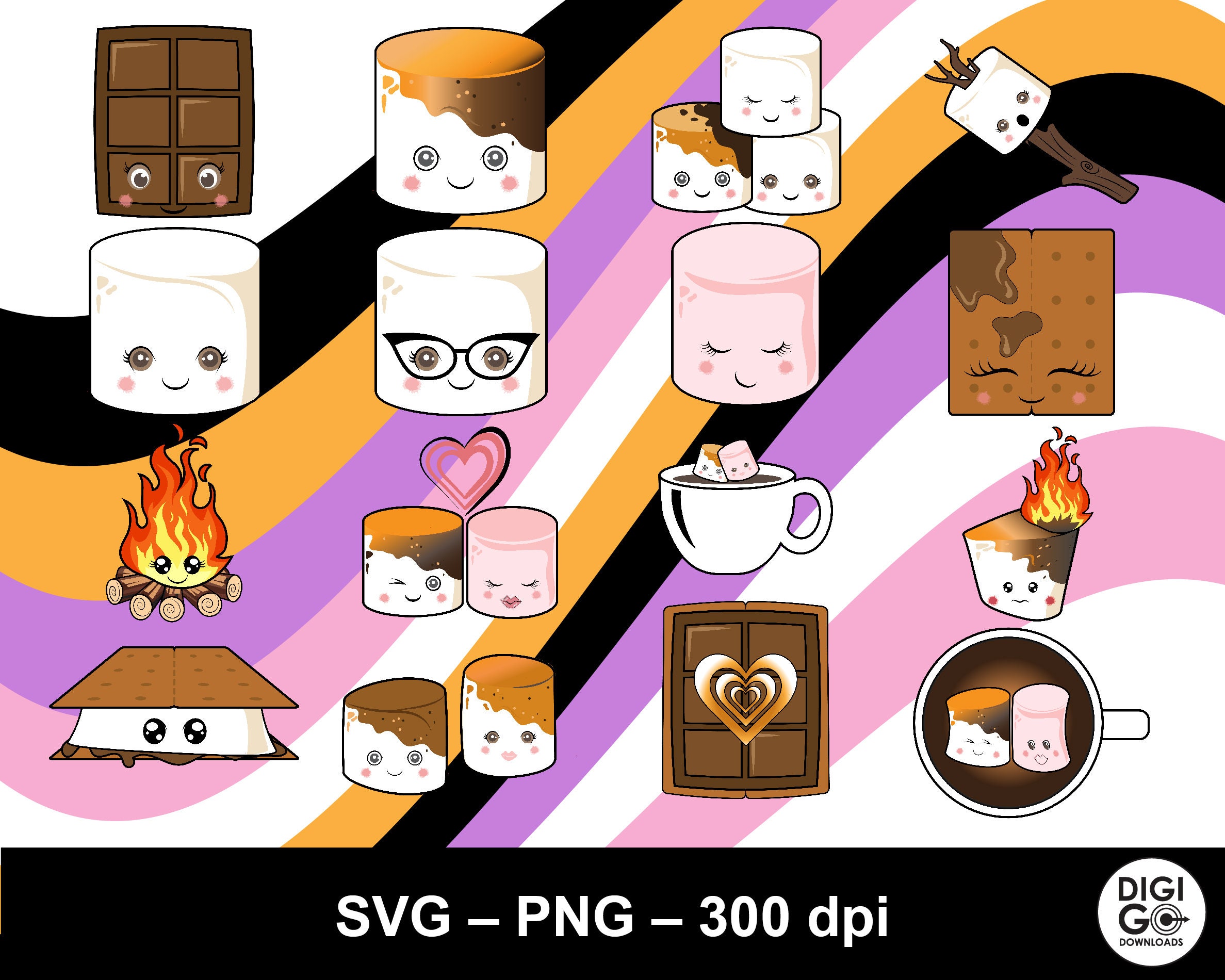 Marshmallow Face Svg / Marshmallow Svg / Marshmallow Png / Cute