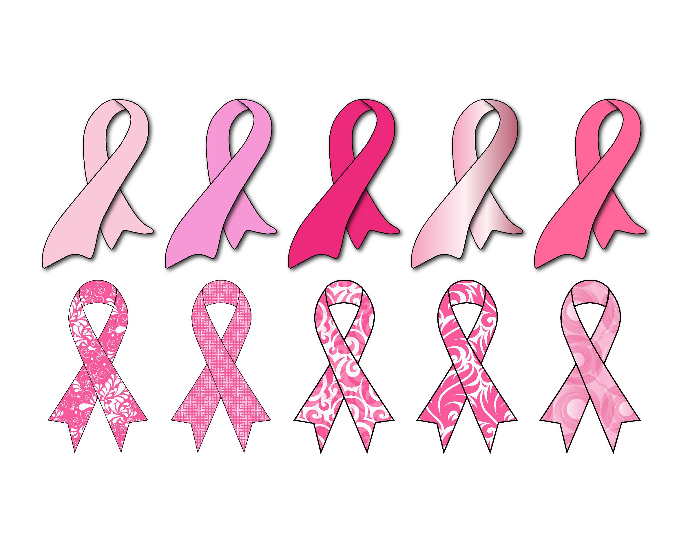 Vector set of pink ribbons, breast cancer awareness. 4865656