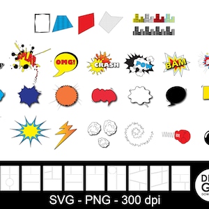 Comic text clipart / comic bubbles / comic words / comic book svg / comic speech bubbles