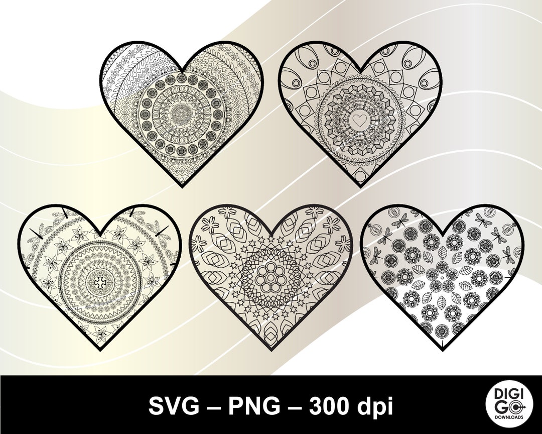 Mandala Heart Svg / Heart Mandala Bundle Svg / Floral Mandala Svg ...