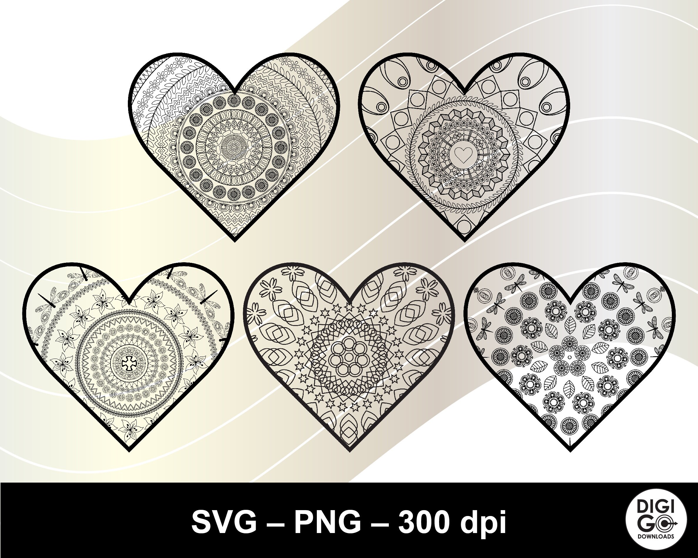 Mandala Heart Svg / Heart Mandala Bundle Svg / Floral Mandala Svg ...