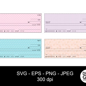 Cheque sjabloon svg / blanco cheque svg / cheque rekening svg / bankrekening svg / bankcheque svg / check png / check clipart svg