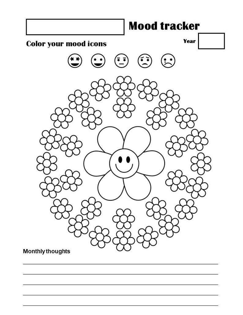 Mood Tracker Printable / Mood Tracker Bundle / Journal Printables