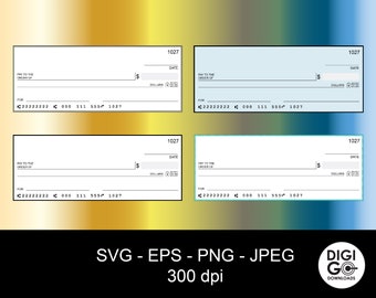 Check template svg / blank check svg / bank account svg / money svg / account / financial tool / blank check template
