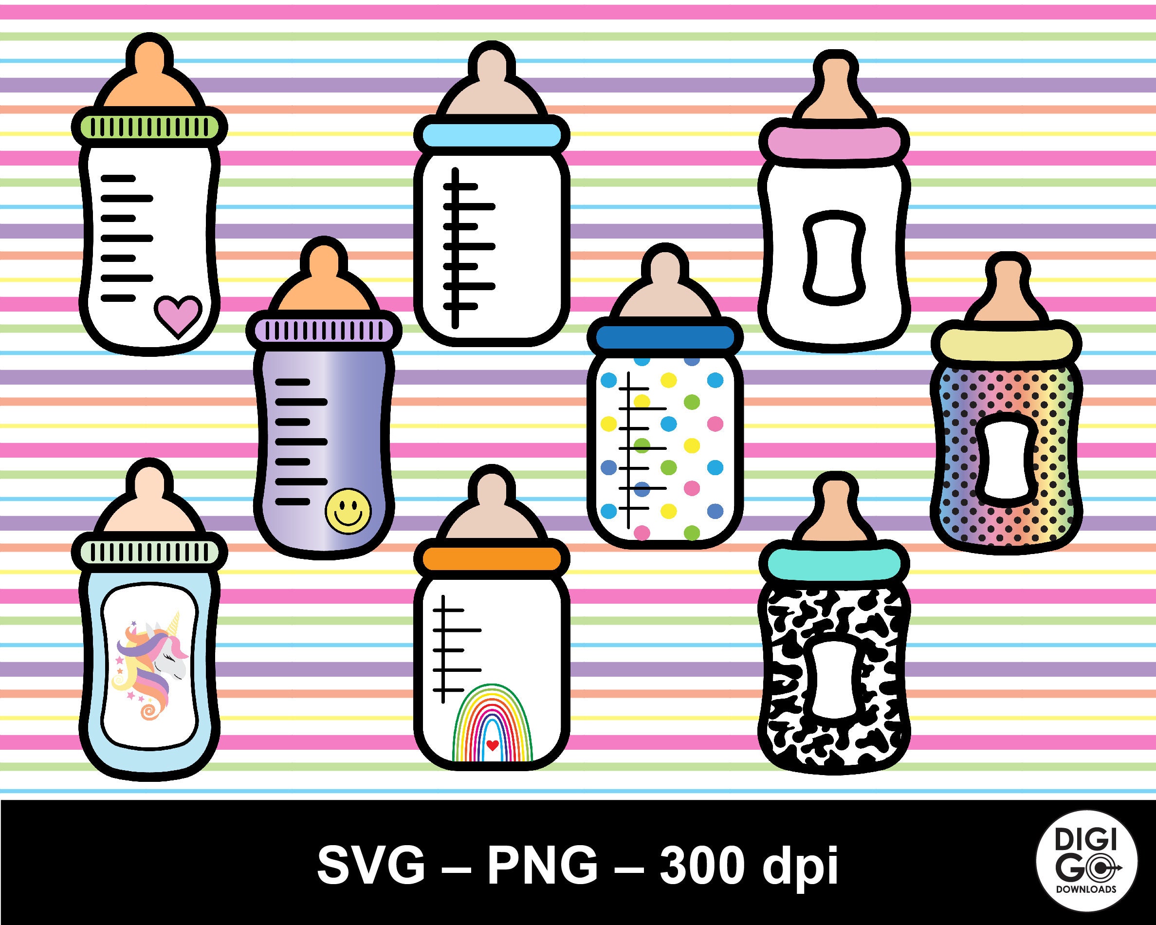 Baby bottle svg / baby bottle bundle / milk bottle svg / feeding bottle svg / baby bottle clipart / baby shower svg / newborn bottle svg