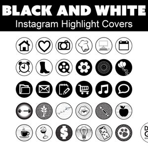 Instagram highlight covers black and white / instagram highlights / black and white hightlight icons / black Instagram highlights