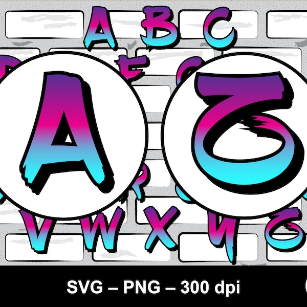 Graffiti letters svg / graffiti alphabet / graffiti svg / graffiti letters png / graffiti cricut svg / street art svg / alphabet svg