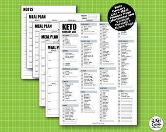 Keto grocery list / Keto food list / Keto printable / Keto shopping list / Keto diet planner / Keto meal planner  / Keto cheat sheet