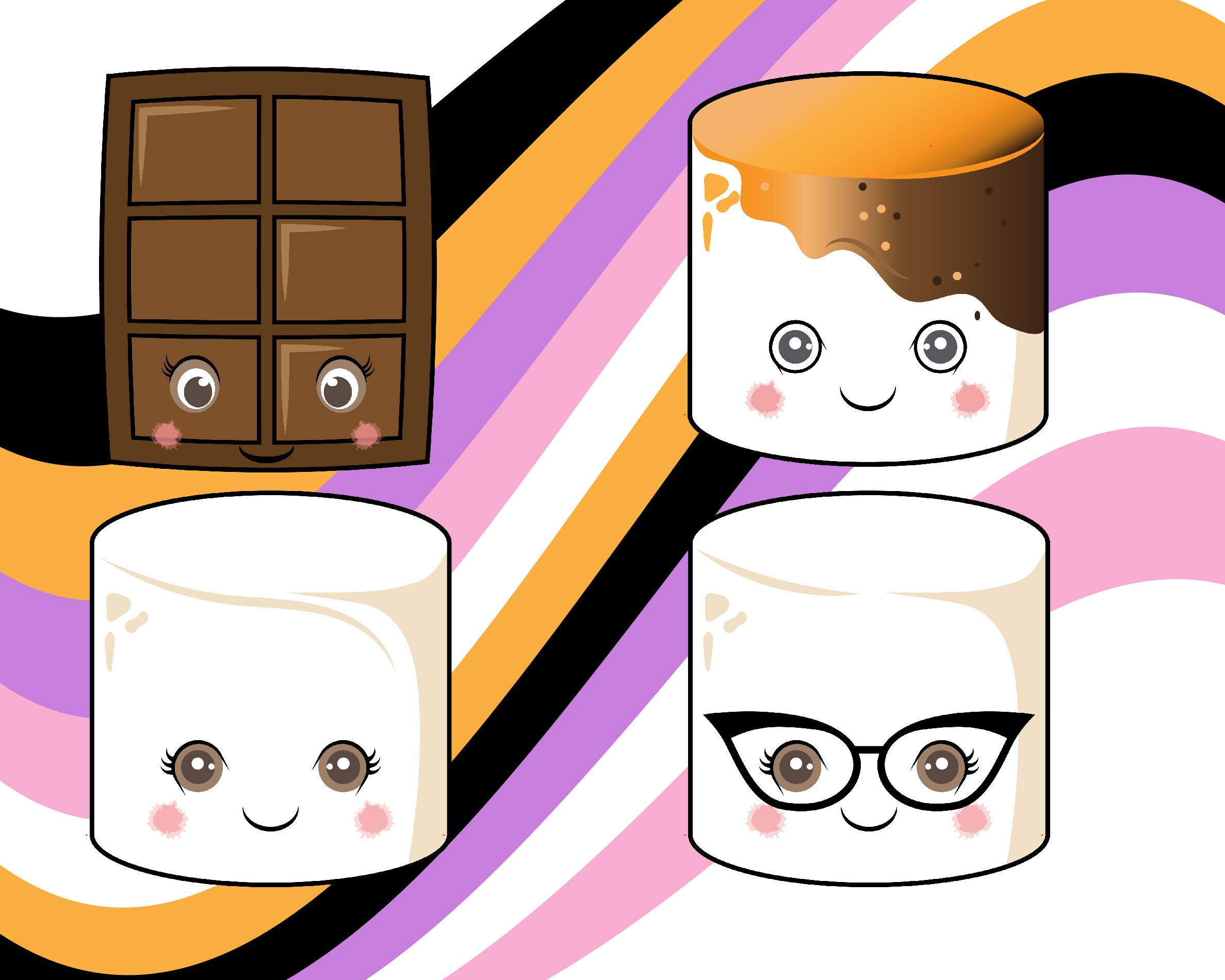 Marshmallow Face Svg / Marshmallow Svg / Marshmallow Png / Cute