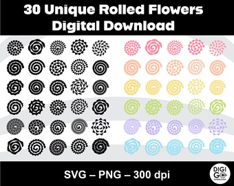 Rolled flower svg, paper flower svg, paper flowers svg, rolled flowers, flower svg, flower template svg, flower cut file, flower clipart