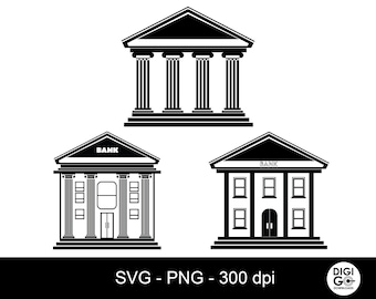 Bank building svg / banking svg / bank svg / national register / financial building / finance building / bank png / money building