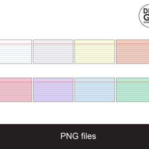 Farbige Karteikarten Clipart / Karteikartenbild / Karteikarte png / farbige Karteikarten