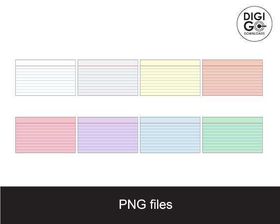 Colored Index Card Clipart / Index Card Image / Index Card Png / Colored  Index Cards 