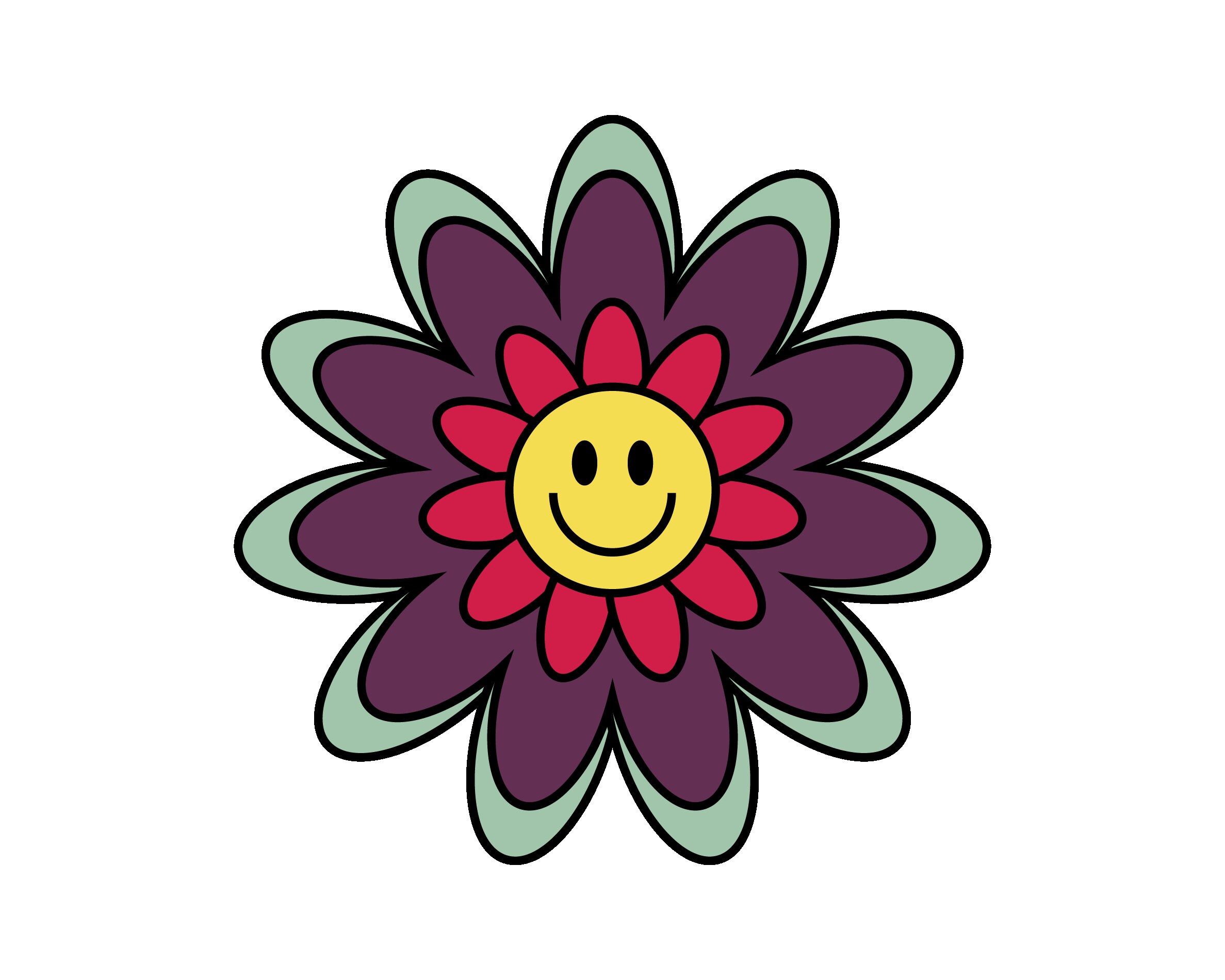 Smiley Face Flower Vector Graphic Bundle By gjsart