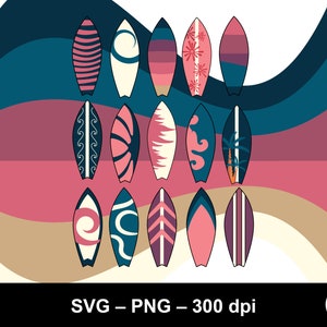 Planche de surf svg / bundle de planche de surf / surfing svg / été / fichier de découpe de planche de surf / fichiers cricut de planche de surf / planche de surf png / clipart de planche de surf