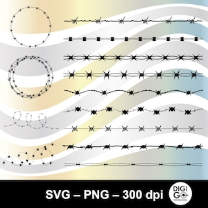 Barbed wire svg / straight barb fence / barbed wire png / barbed wire clipart / barbed wire designs / barbed wire circle / wire bundle svg