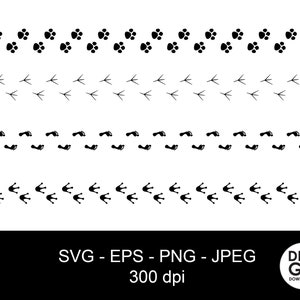 Pootafdrukken rand svg / vogelprints rand svg / eendenprint rand svg / voetafdrukken rand svg