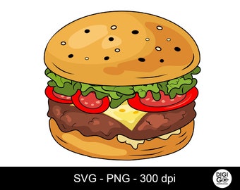 Hamburgare svg / cheeseburgare svg / Hamburgare png / cheeseburgare svg grafik / hamburgare clipart / hamburgare smörgås / sommarmat