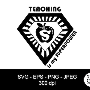 Ensinar é meu superpoder svg / ensinar superpoder svg / professor superpoder svg / professor clipart