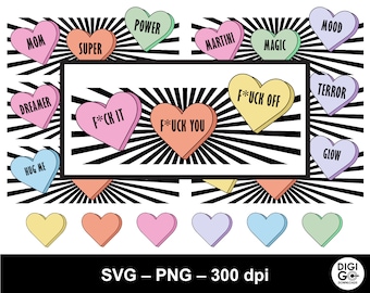 Conversation hearts svg / candy hearts svg / valentines day svg / candy hearts clipart / funny valentines svg / candy hearts png