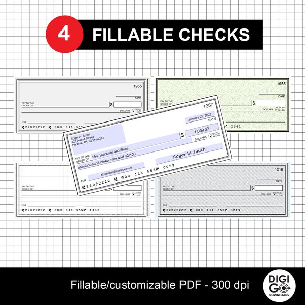 Blank check template / editable check template / printable check / manifestation check template / editable blank checks / bank account svg