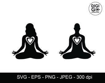 Yoga svg / meditation svg / yoga clipart / spiritual svg / yoga silhouette / meditation images / woman man yoga / fitness svg