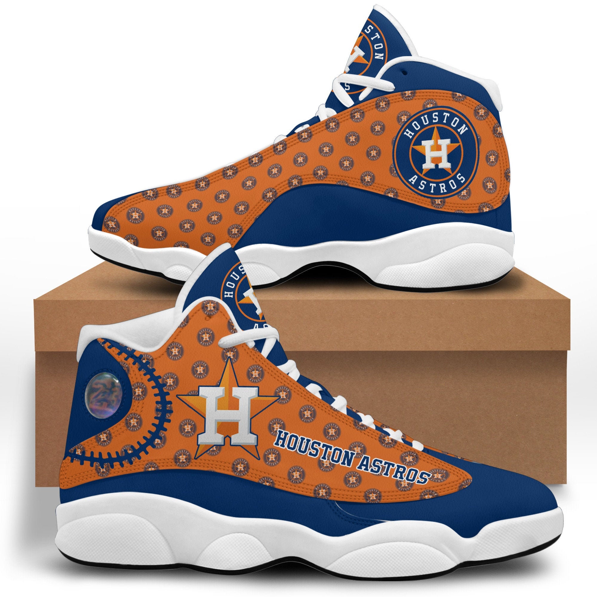 Houston Astros Ver2 Baseball Mlb Air Jordan 13 Jd13 Shoes Etsy