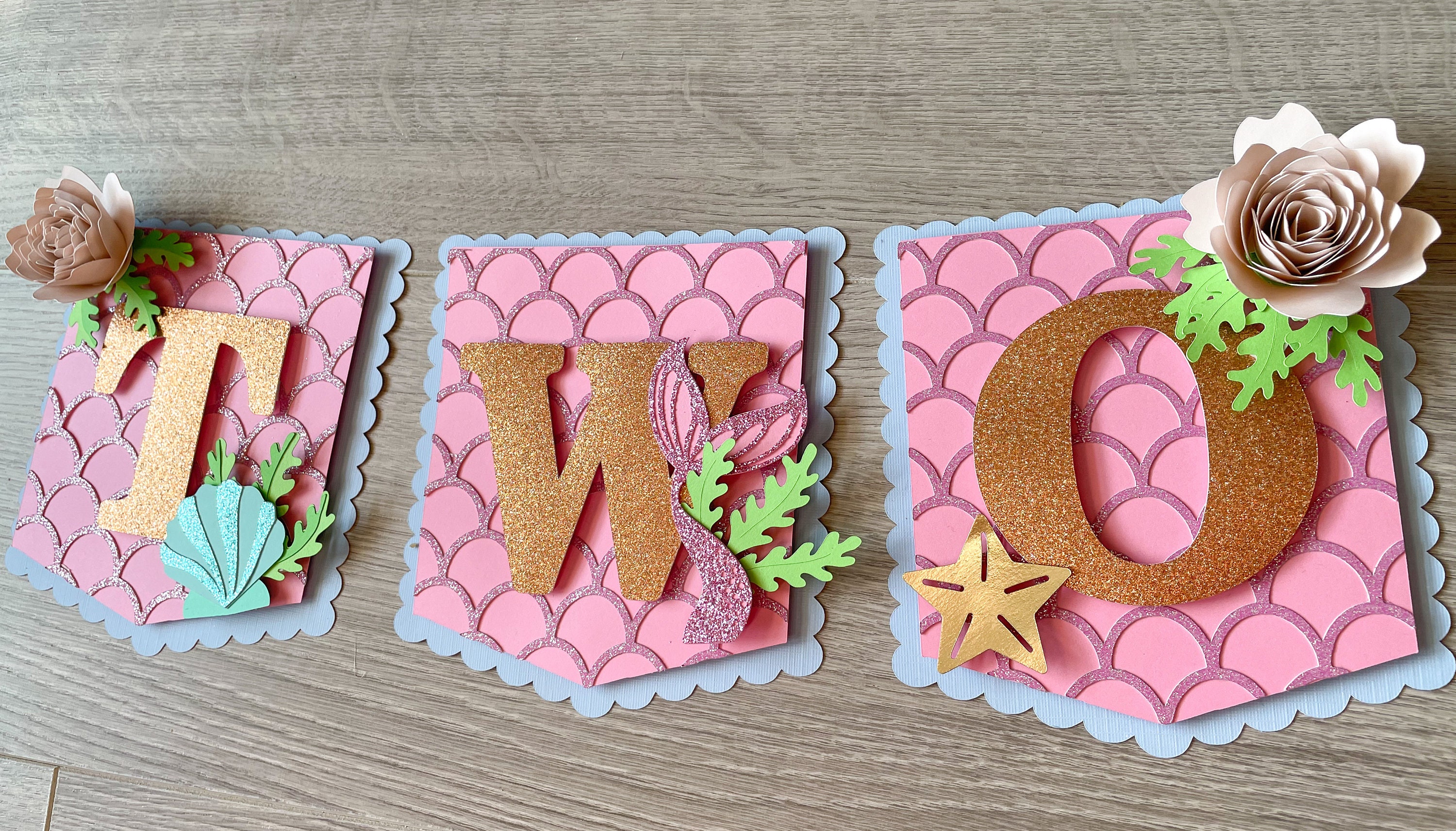 Mermaid Cake Topper mermaid highchair banner mermaid cake