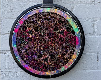 Banjo Instrument Player 11 "Celtic Knot Design Art Banjo Head Sticker para Folk / Irlandés / Bluegrass Musician