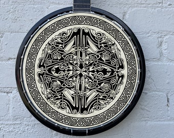 Banjo Instrument Player 11 "Celtic Knot Design Art Banjo Head Vellum Sticker For Folk/Irish/Bluegrass Musician Banjo Player Gift