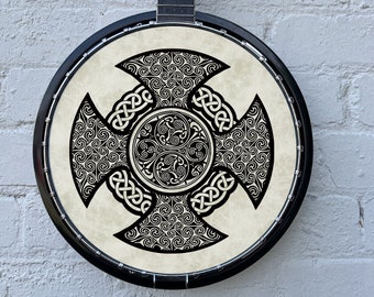 Banjo Instrument Player 11 "Celtic Knot Design Art Banjo Head Vellum Sticker For Folk/Irish/Bluegrass Musician Banjo Player Gift