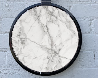 Banjo Instrument Player 11 "Black Marble Effect Print Wall Art Banjo Head Sticker for Folk/Irish/Bluegrass Musician